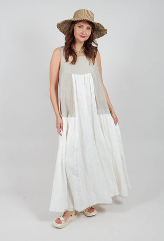 Kira Dress in Off White and Beige