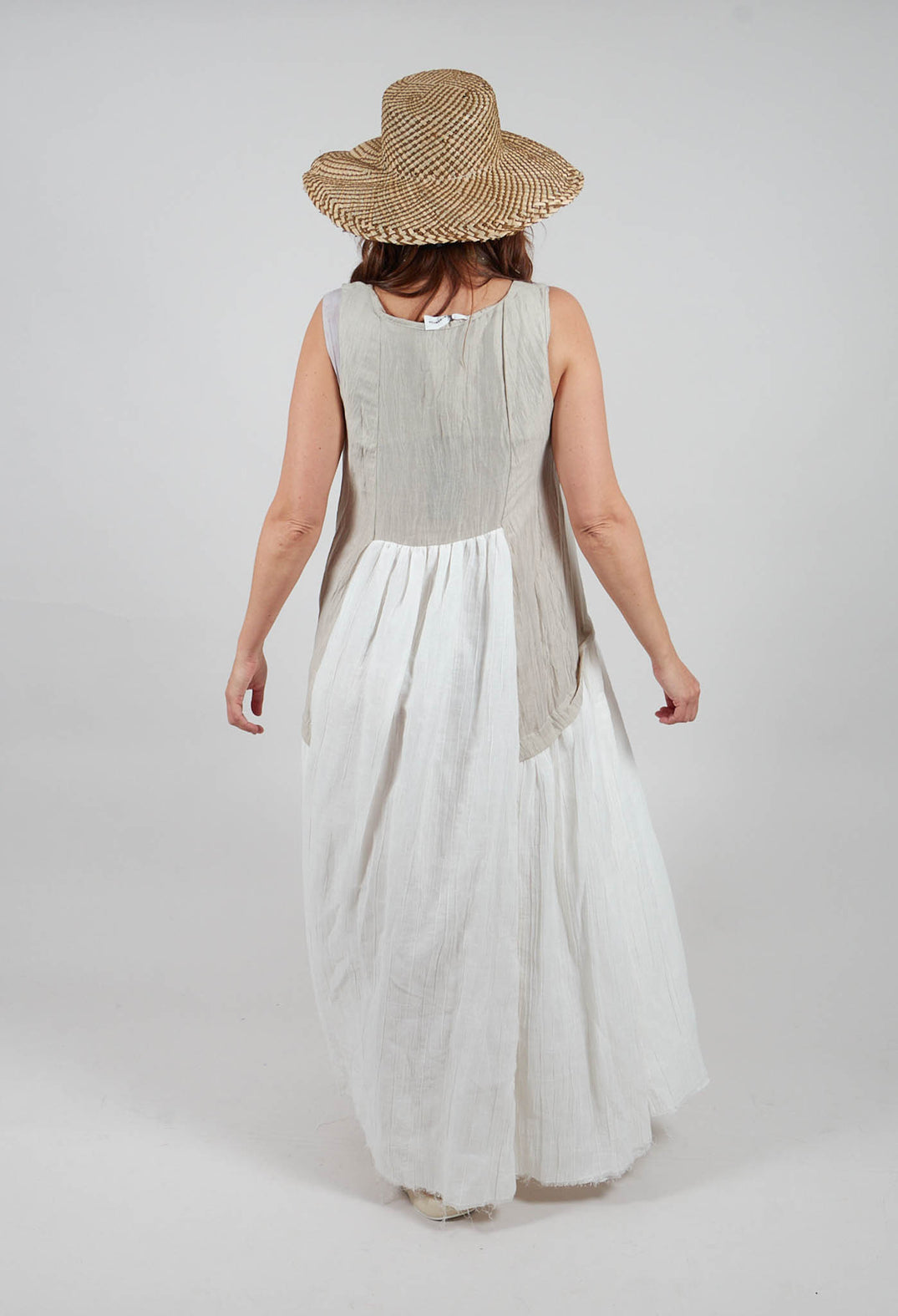 Kira Dress in Off White and Beige