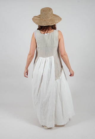 Kira Dress in Off White and Beige