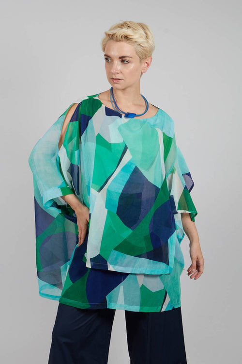 Reni Blouse in Blue Green