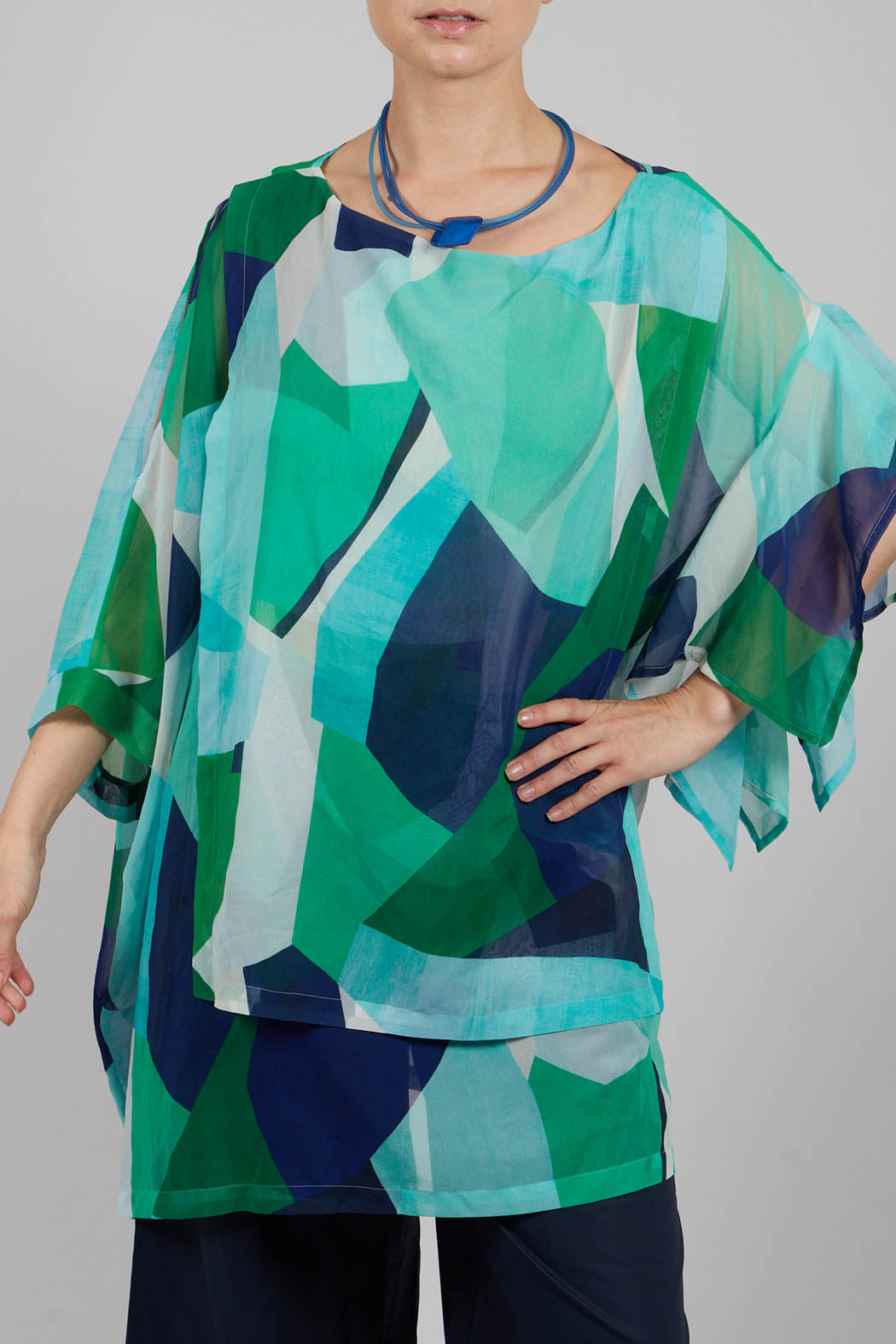 Reni Blouse in Blue Green