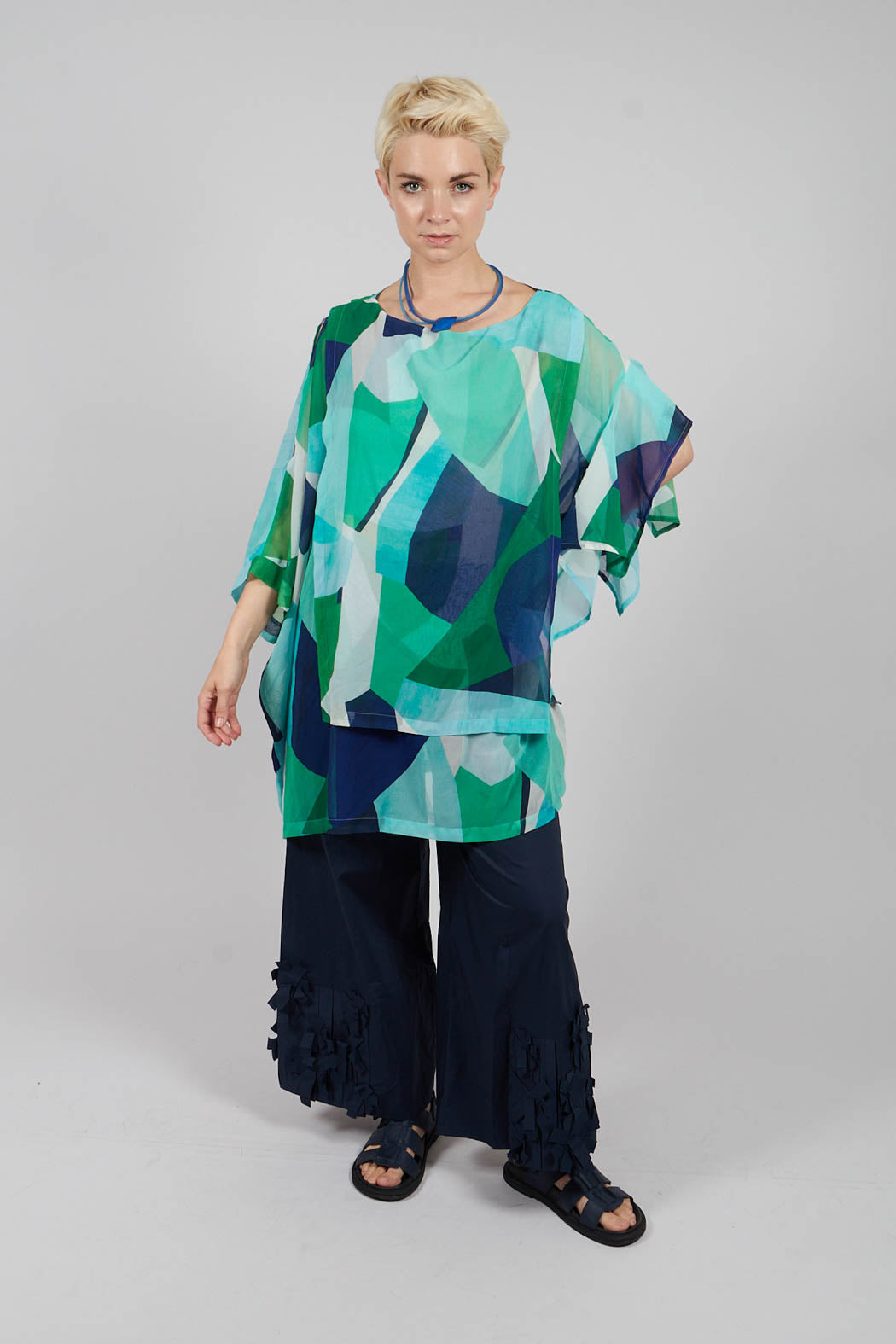 Reni Blouse in Blue Green