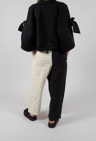 Dual Fabric Trousers in Black and White