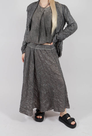 Textured Midi Skirt in Grey