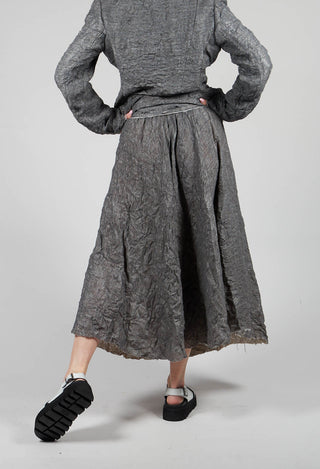 Textured Midi Skirt in Grey
