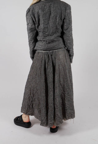 Textured Midi Skirt in Grey