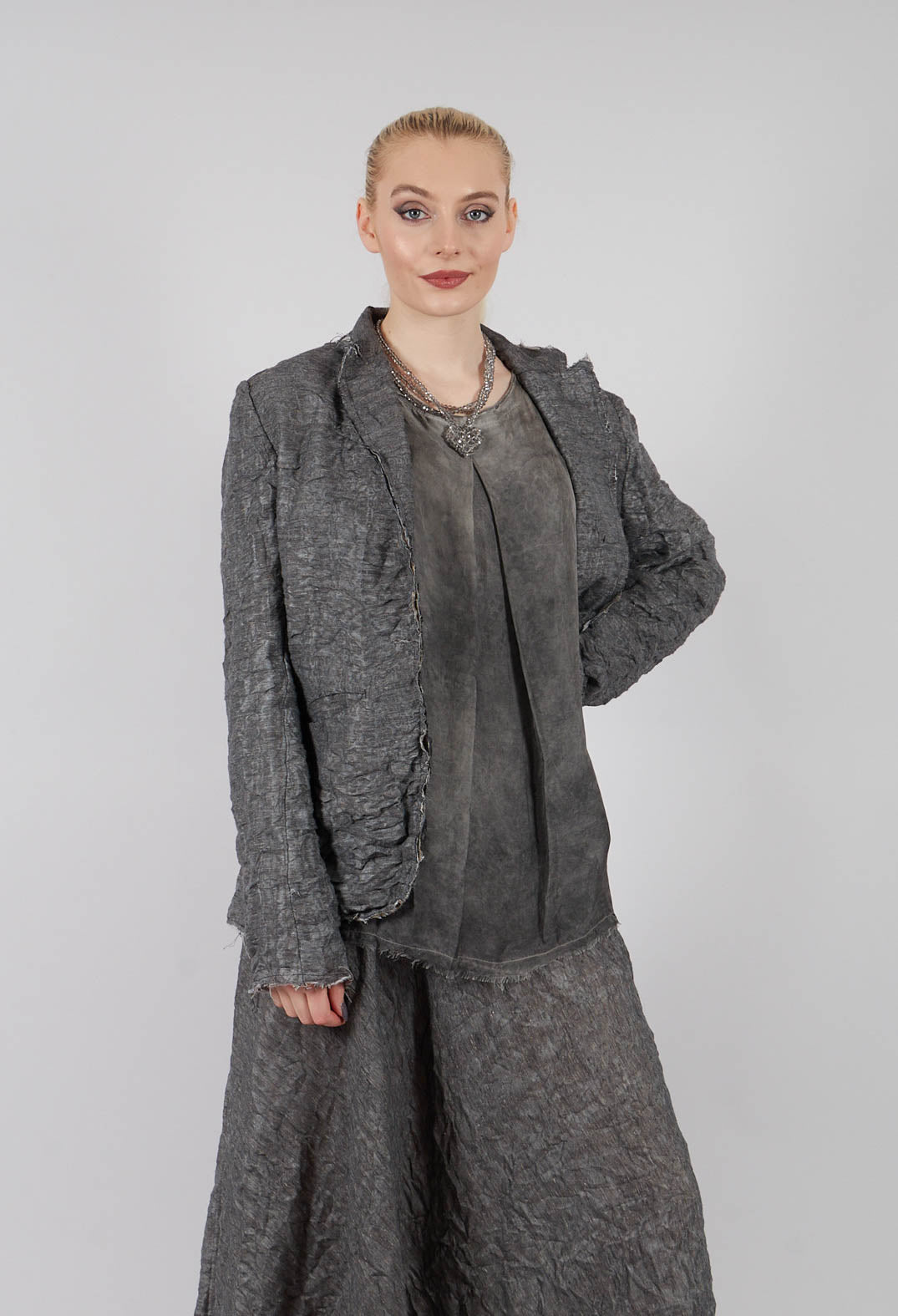 Textured Blazer in Grey