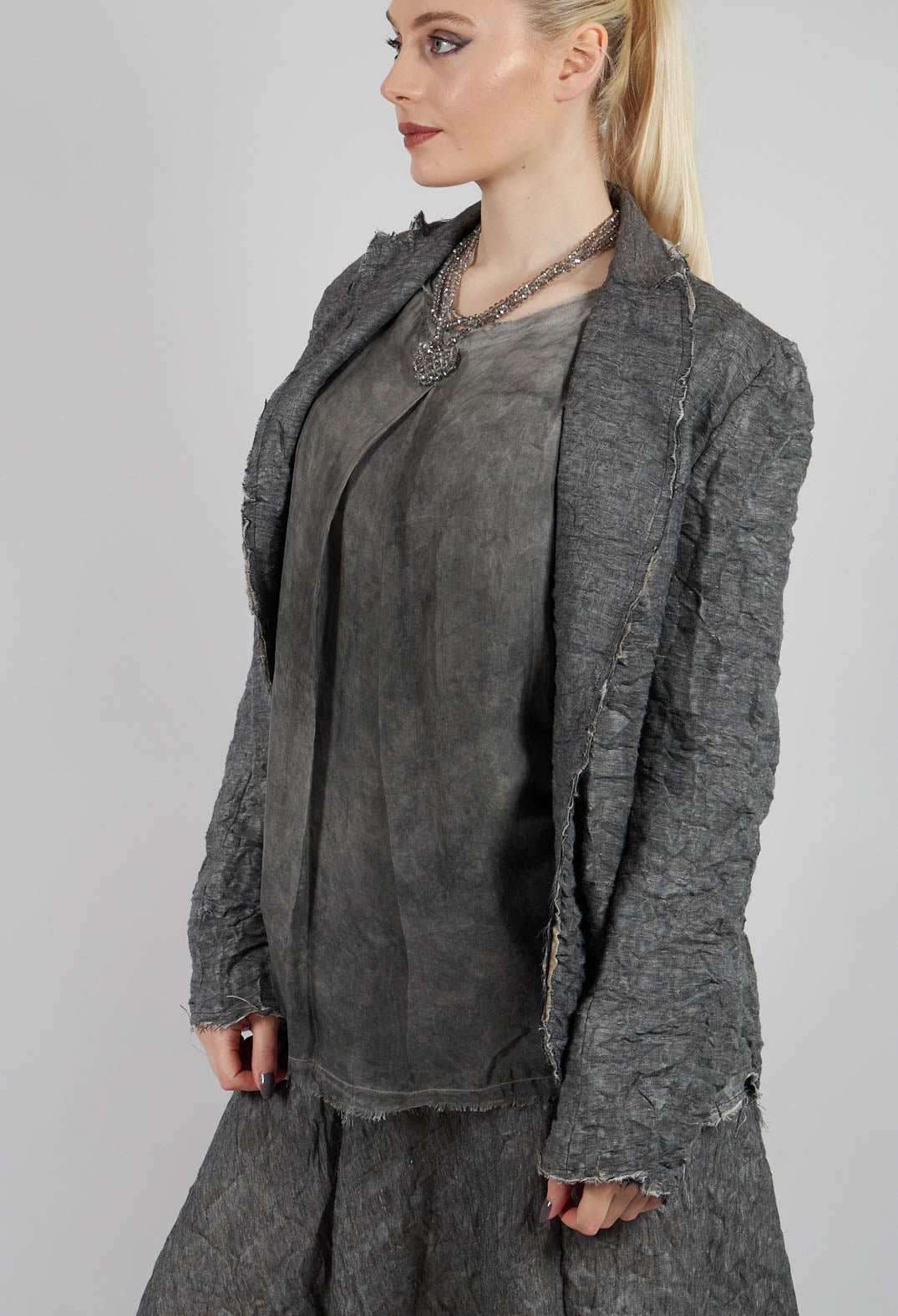Textured Blazer in Grey