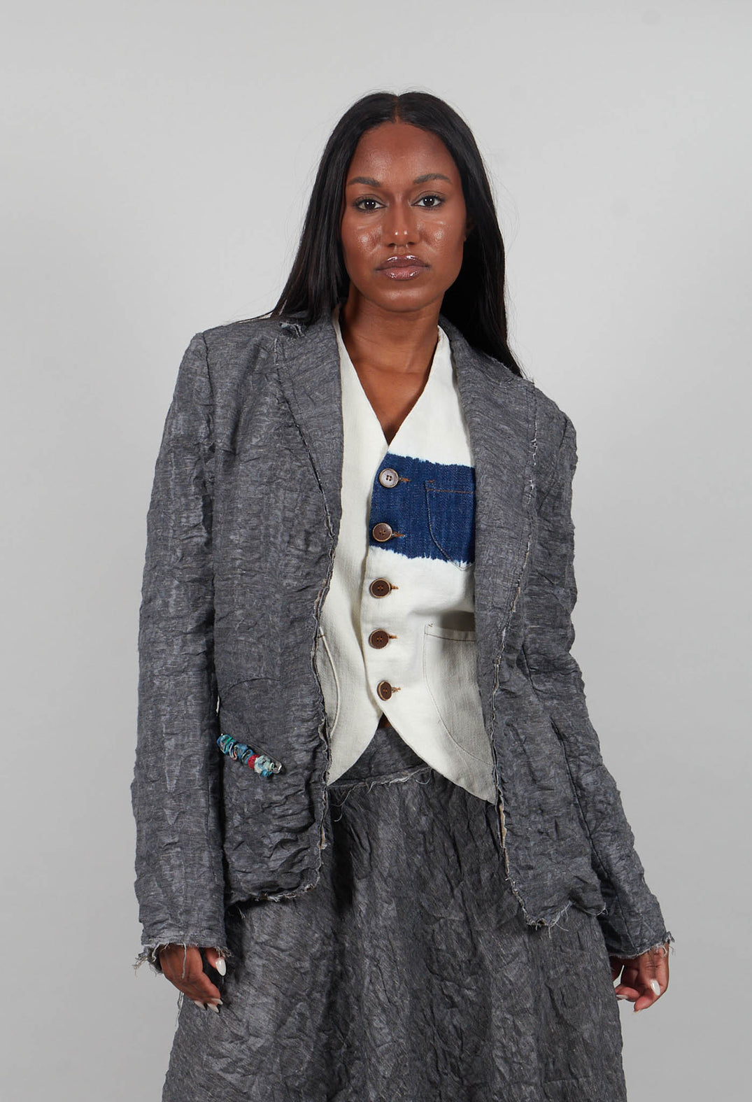 Textured Blazer in Grey