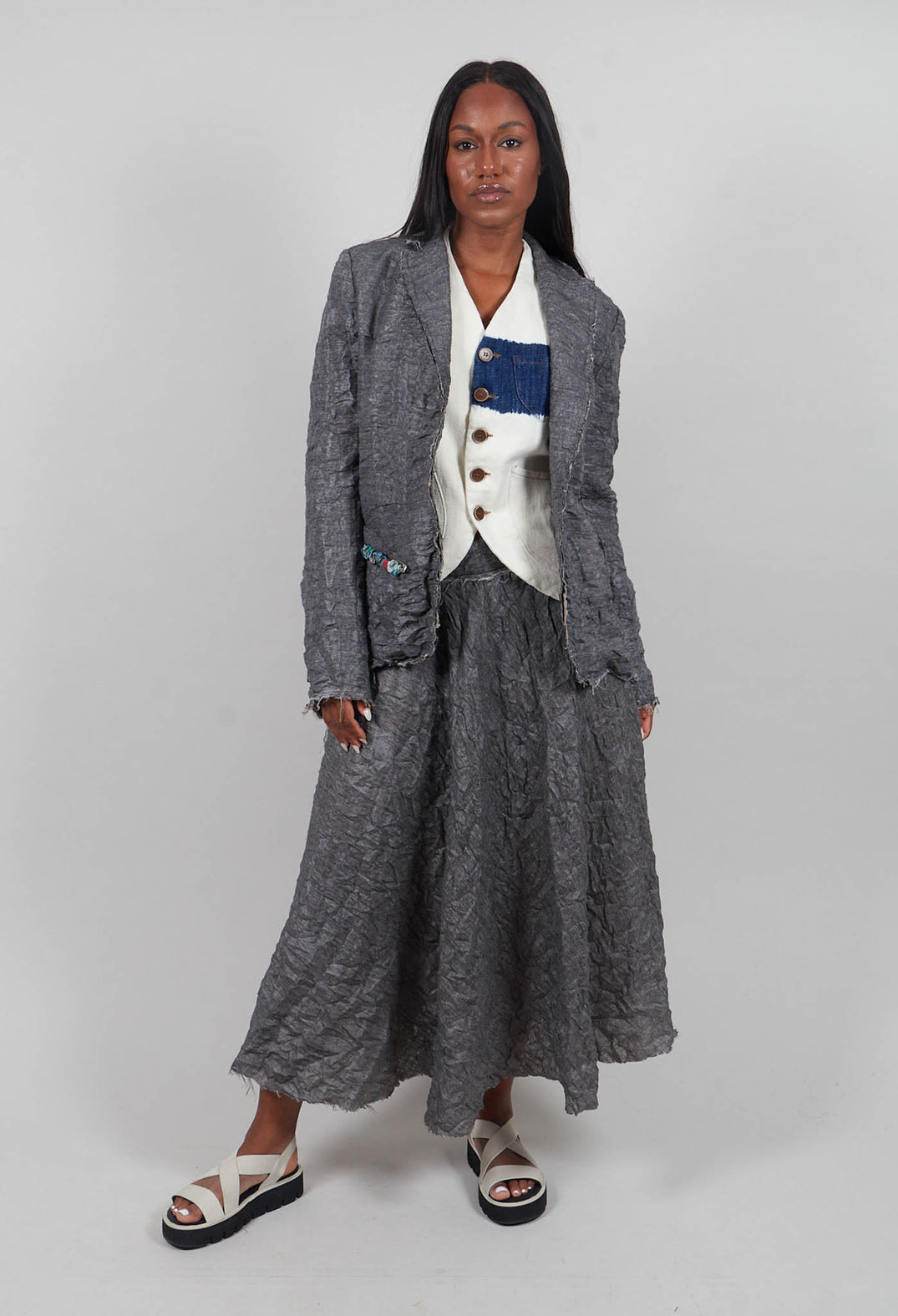 Textured Blazer in Grey
