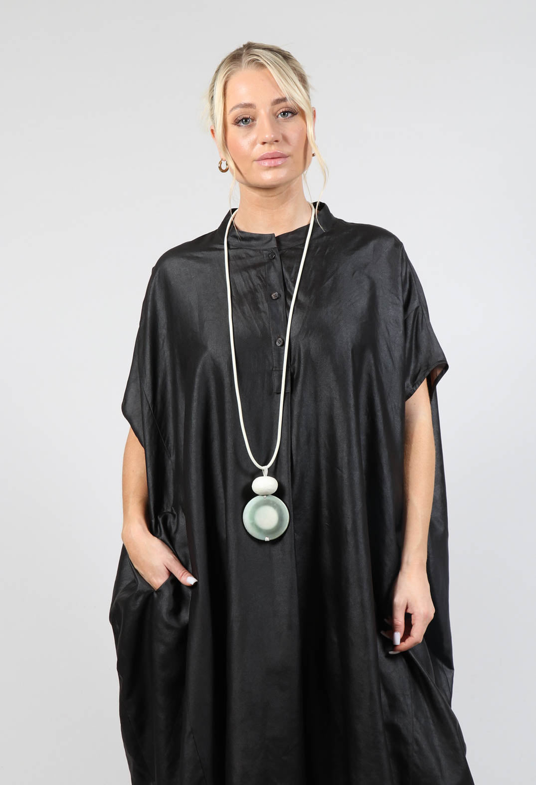 Oversized Silk Dress in Black