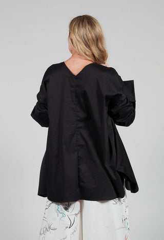 V-Neck Tailored Top in Nero