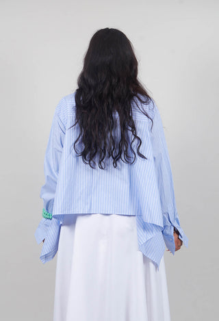 Pinstripe Shirt Ragno in Celeste