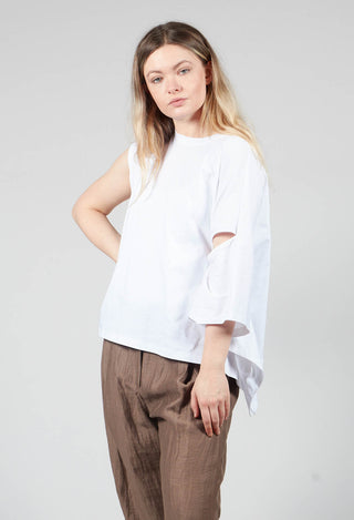 Wide Fit Jersey Top Cucinella in Bianco