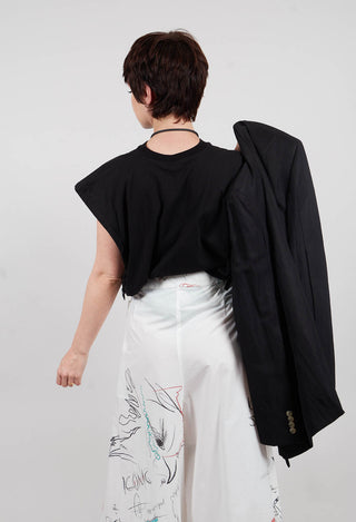 V- Neck Jersey Top Quinotauro in Nero