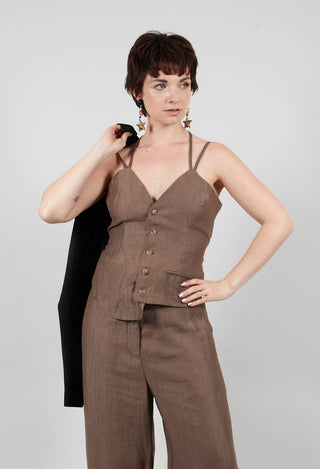 Top Vest Peressuti in Pecan