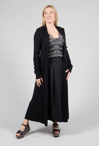 Long Knit Cardigan in Black