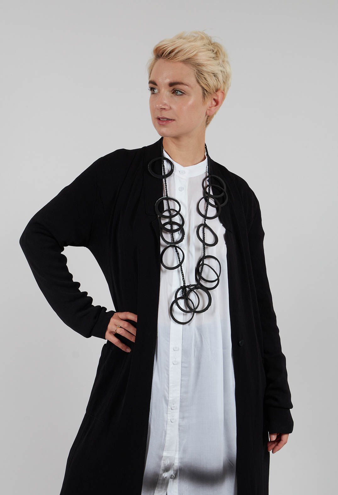 Long Knit Cardigan in Black