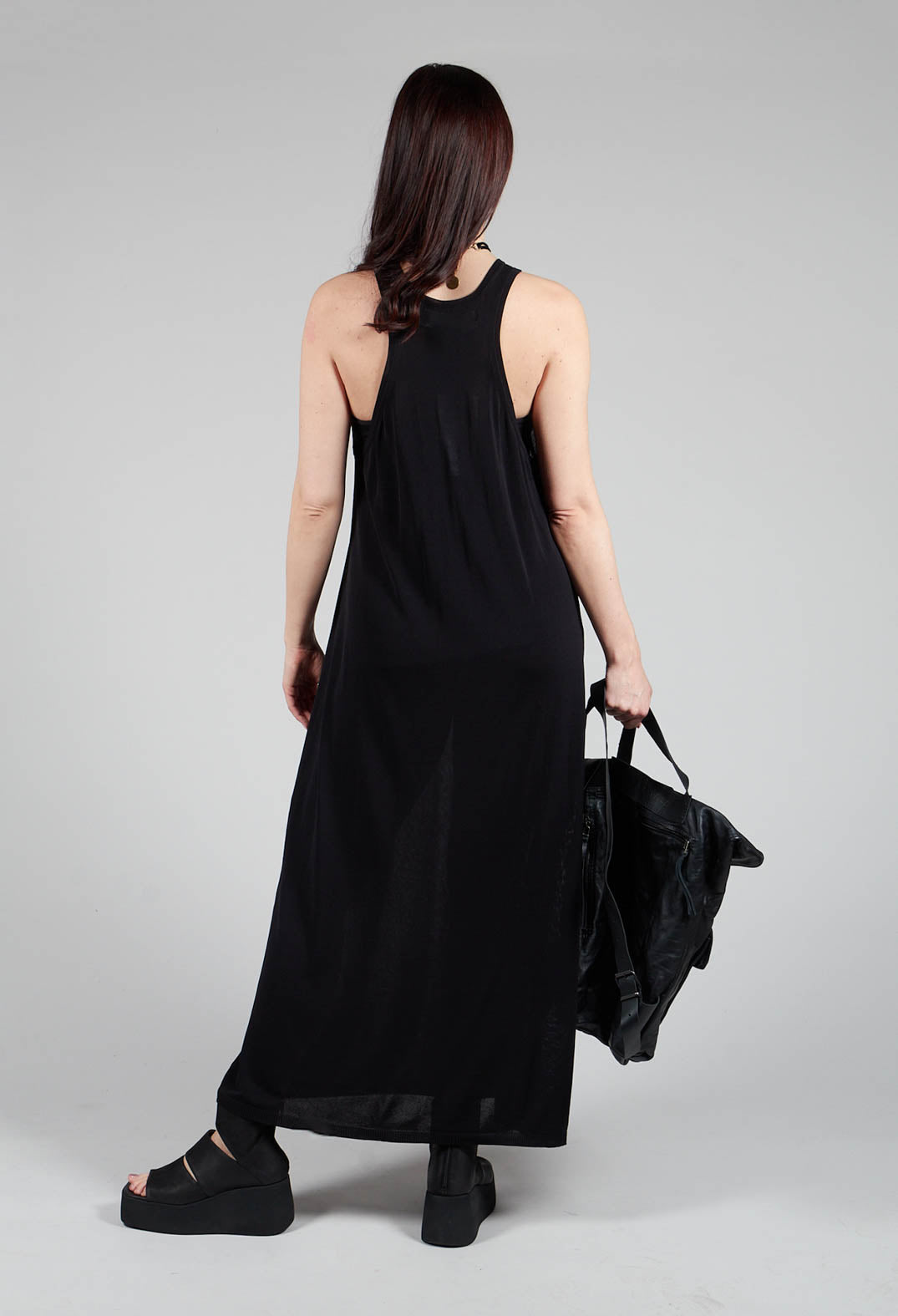 Longline Sleeveless Dress in Black