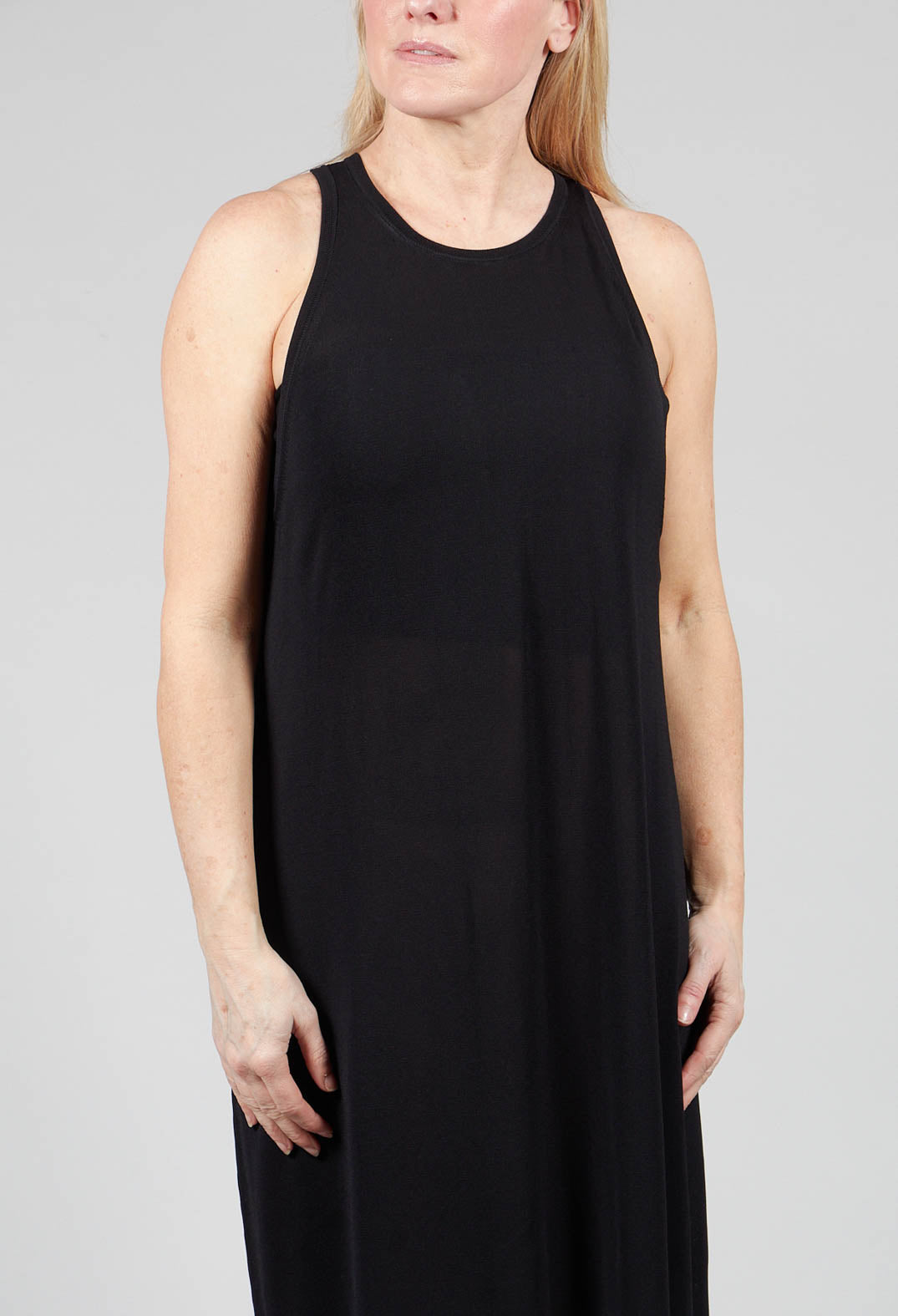 Longline Sleeveless Dress in Black