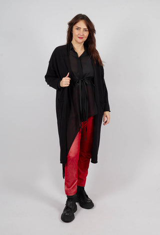 Asymmetric Georgette Shirt in Black