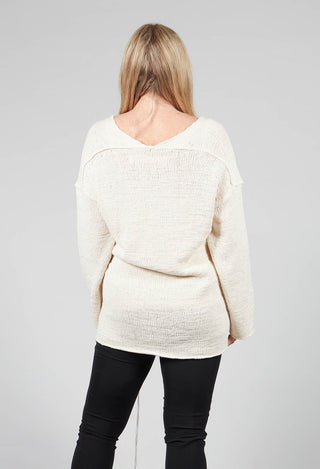 Soft V Neck Knit in White