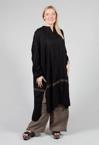 Longline Shirt Dress in Black