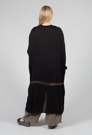 Longline Shirt Dress in Black