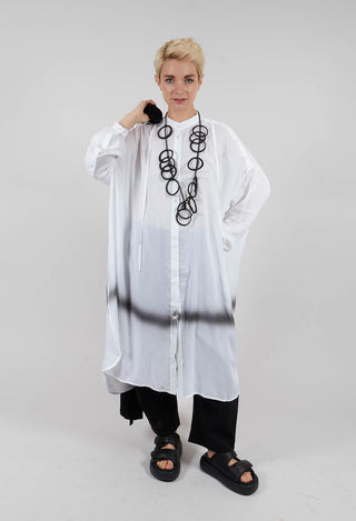 Longline Shirt Dress in White
