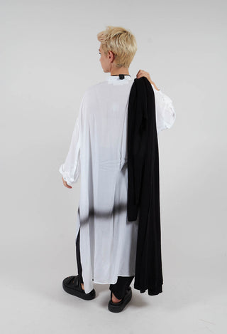Longline Shirt Dress in White