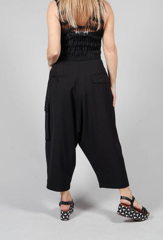 Dropcrotch Cargo Style Trousers in Black