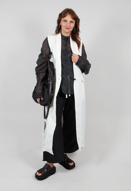 Longline Linen Waistcoat in White