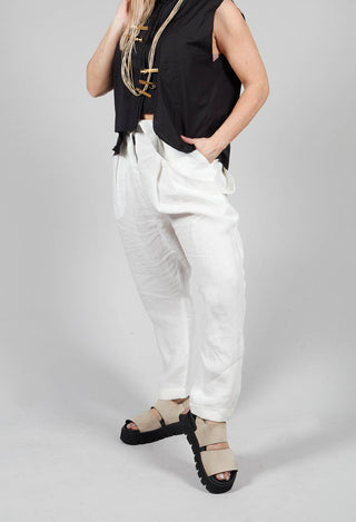 Slim Leg Trousers with Braces in White