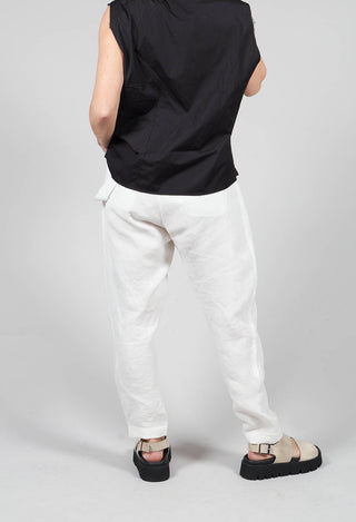 Slim Leg Trousers with Braces in White