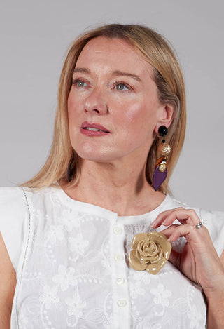 Camelia Brooch in Beige
