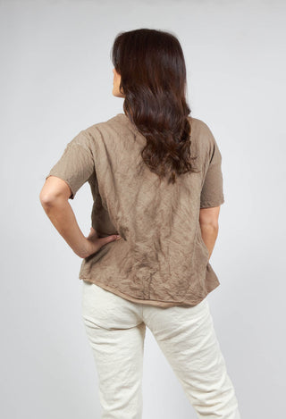 Short Sleeved Jumper in Taupe
