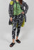 Ankle Cropped Leggings in Black with White Print