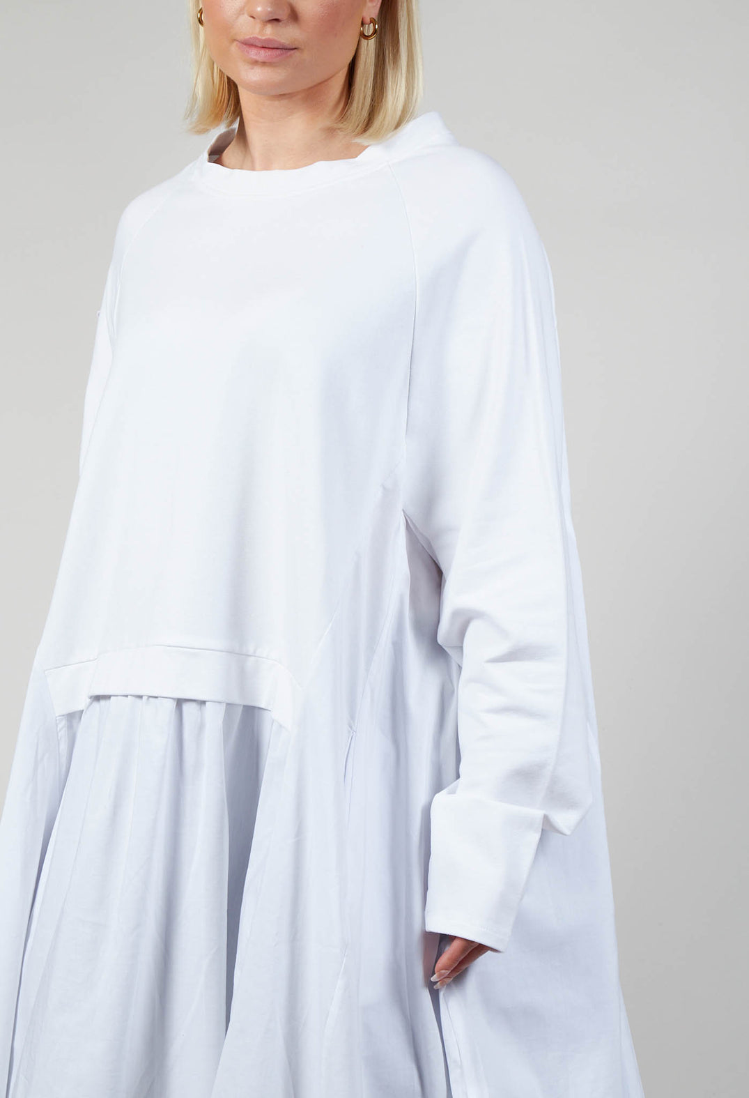 Pullover Style Jersey Tunic in White