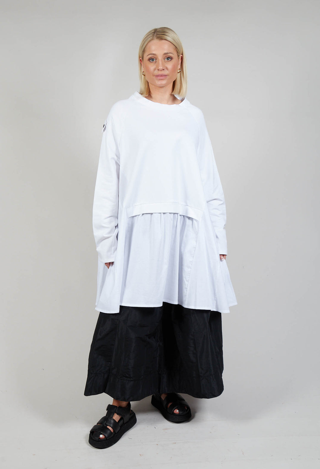 Pullover Style Jersey Tunic in White