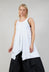 Swing Style Vest Top with Contrasting Hem in White