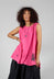 Sleeveless Long Swing Jersey Top with Print in Pink