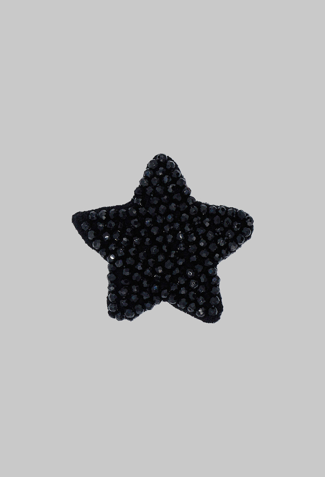 Star Shape Beaded Accessory Patch in Black