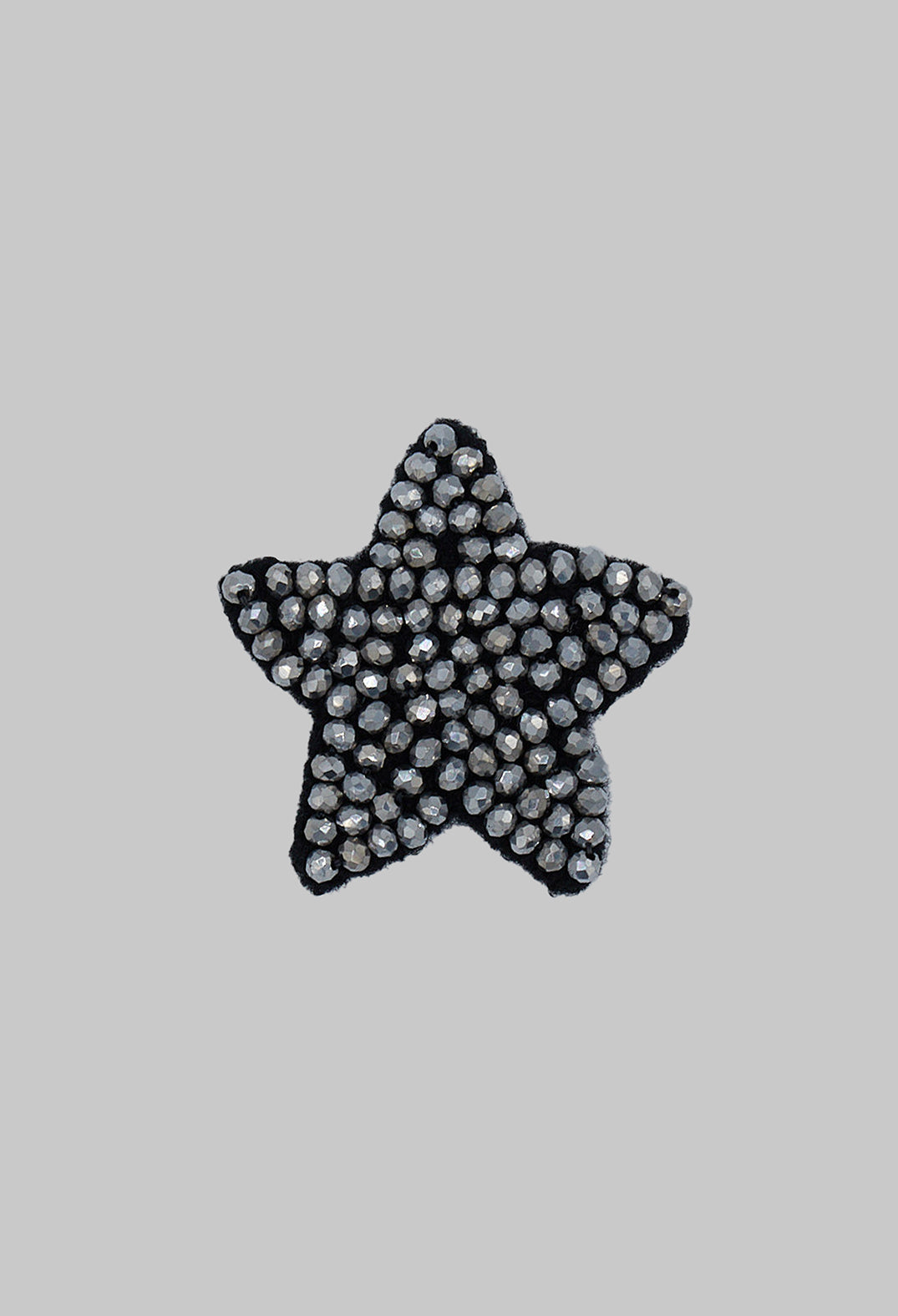 Star Shape Beaded Accessory Patch in Silver