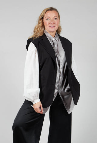 Waistcoat with Shoulder Pads in Black