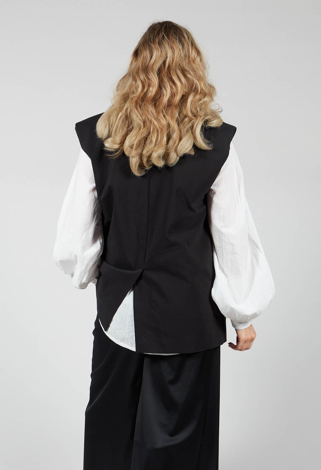 Waistcoat with Shoulder Pads in Black