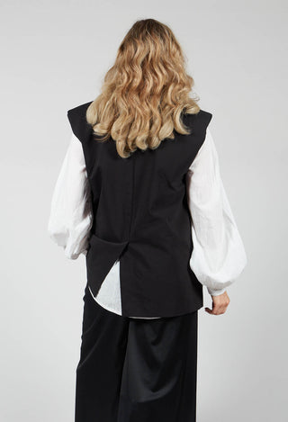 Waistcoat with Shoulder Pads in Black