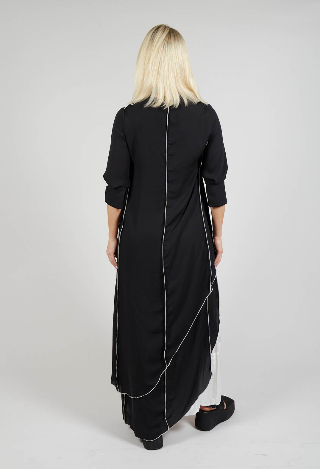 Asymmetric Layered Dress in Black