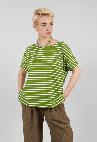 Ibisco R Stripe T-Shirt in Avocado
