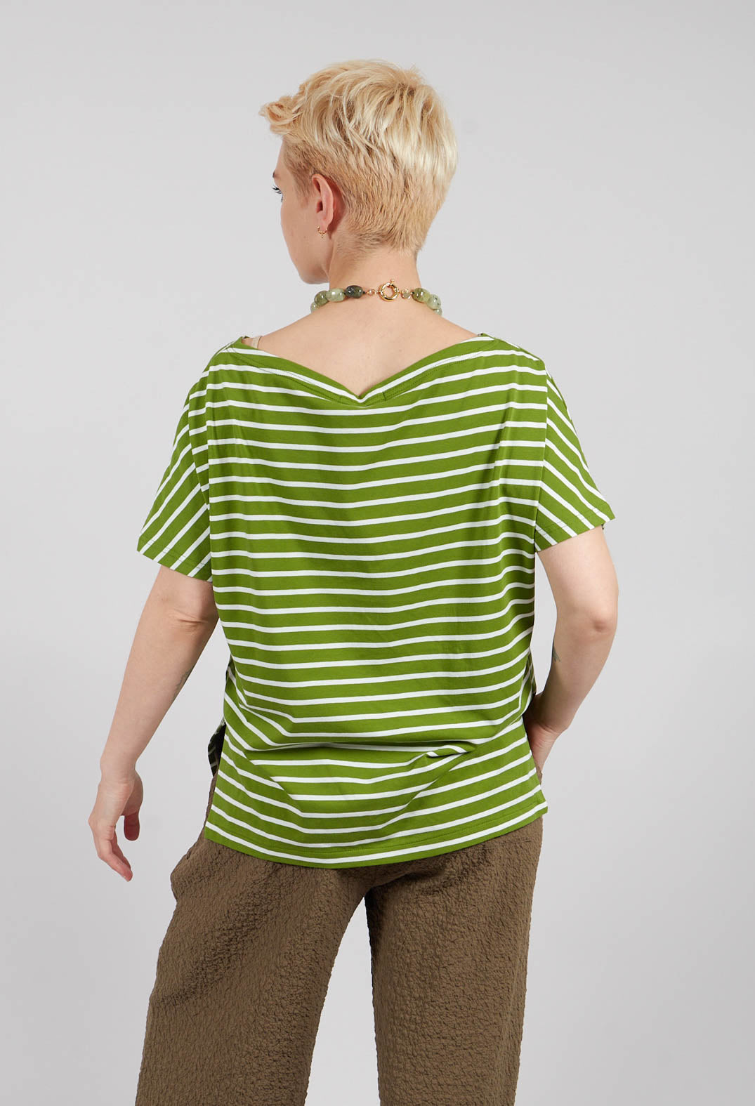 Ibisco R Stripe T-Shirt in Avocado