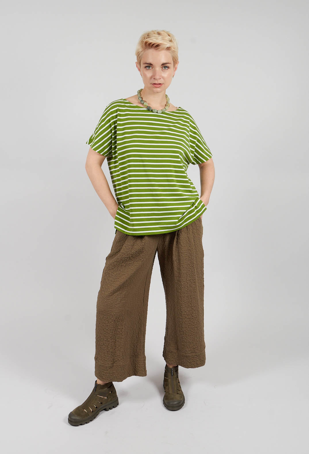 Ibisco R Stripe T-Shirt in Avocado
